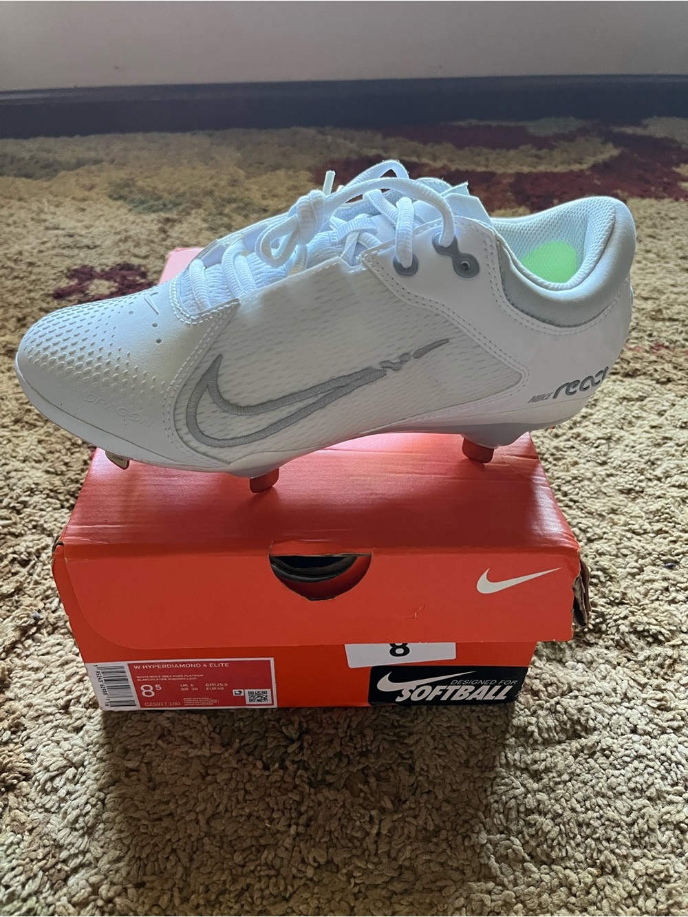 Nike Hyperdiamond 4 Elite Softball Cleats Size 8.5